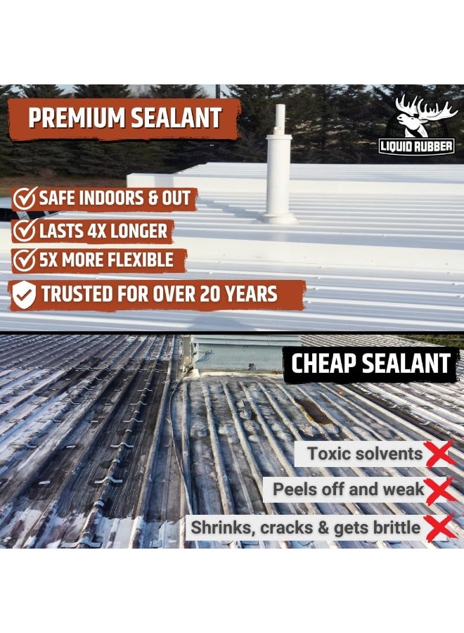 Liquid Rubber Color Waterproof Sealant - Multi-Surface Leak Repair Indoor and Outdoor Coating, Water-Based, Easy to Apply, White, 1 Gallon  - Image 3