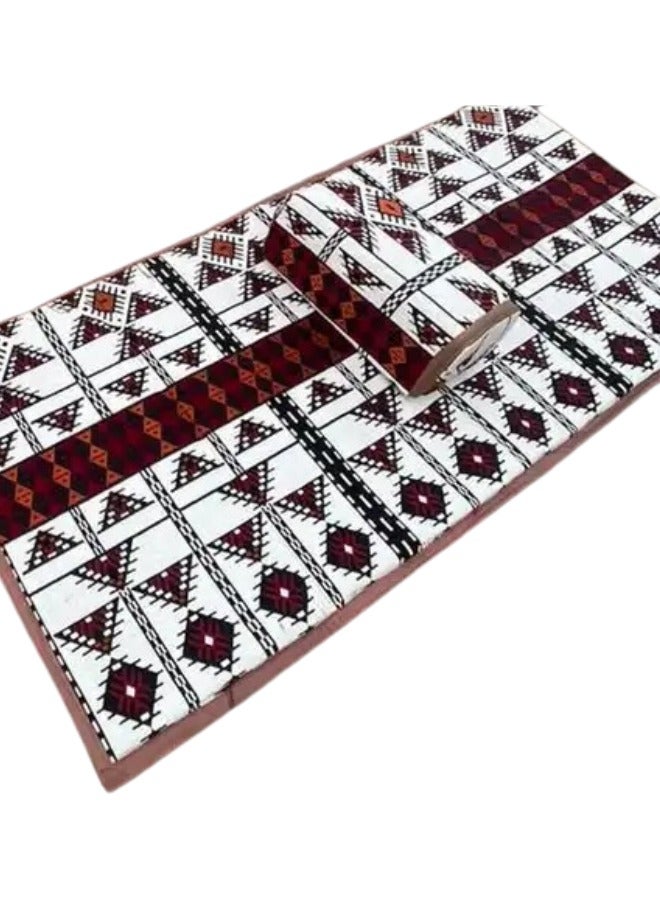 SMART HOME Carpet and rug with excellent backing, padded and soft to the touch, with beautiful patterns, double stitching, 20 mm lining and waterproof Tanzanian fabric underneath, sitting mat with a heavy backrest of 8 mm, 1 mm square tubes 5X80X200 cm - Image 1