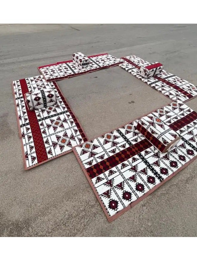 SMART HOME Carpet and rug with excellent backing, padded and soft to the touch, with beautiful patterns, double stitching, 20 mm lining and waterproof Tanzanian fabric underneath, sitting mat with a heavy backrest of 8 mm, 1 mm square tubes 5X80X200 cm - Image 3