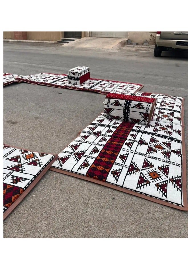 SMART HOME Carpet and rug with excellent backing, padded and soft to the touch, with beautiful patterns, double stitching, 20 mm lining and waterproof Tanzanian fabric underneath, sitting mat with a heavy backrest of 8 mm, 1 mm square tubes 5X80X200 cm - Image 4