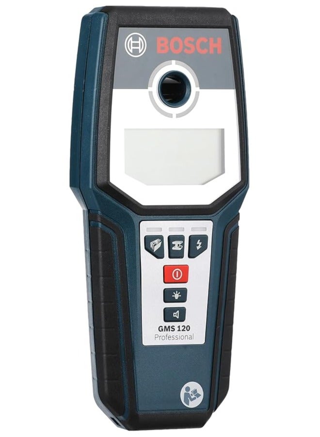 BOSCH Bosch GMS 120 Metal, Wood & Live Wire Detector – Up to 12 cm Depth – Model 0601081000 - Image 1