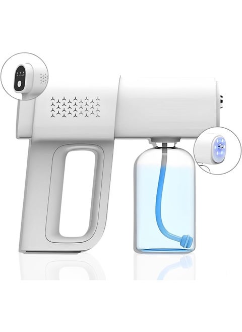 Nano Disinfectant Spray Gun - K5 Pro Cordless Fogger Machine - Versatile Barber Spray Bottle, Atomizer Sprayer for Perfume & Indoor Fogger - Sterilizer Gun & Fog Sanitizer Machine for Home (White)