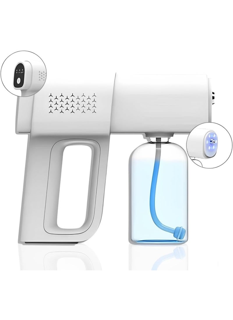 Nano Disinfectant Spray Gun - K5 Pro Cordless Fogger Machine - Versatile Barber Spray Bottle, Atomizer Sprayer for Perfume & Indoor Fogger - Sterilizer Gun & Fog Sanitizer Machine for Home (White)
