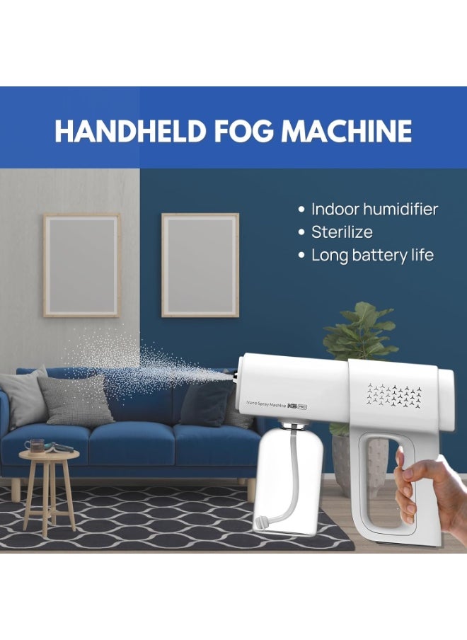 Nano Disinfectant Spray Gun - K5 Pro Cordless Fogger Machine - Versatile Barber Spray Bottle, Atomizer Sprayer for Perfume & Indoor Fogger - Sterilizer Gun & Fog Sanitizer Machine for Home (White)