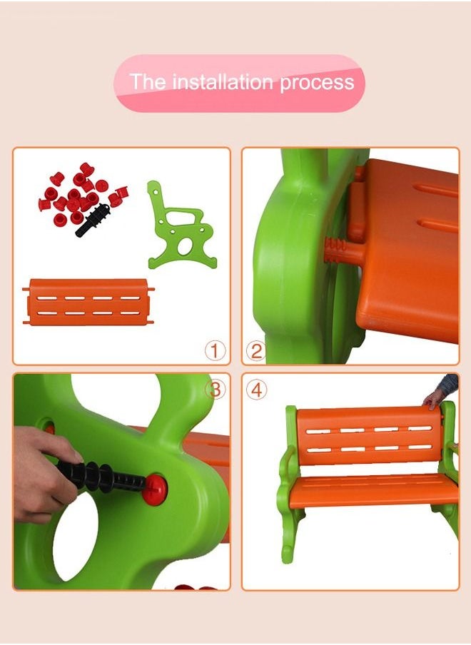 JSAITOYS Colorful Leisure Preschool Long Bench Children Plastic Park Chair  - Image 4