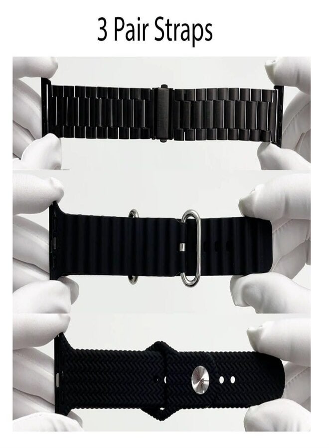 Haino Teko  SQ9 Full Screen AMOLED Display Smart Watch With 3 Pair Straps and Wireless Charger For Ladies and Gents - Image 2