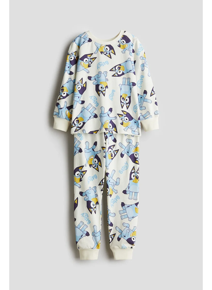 H&M Printed Cotton Jersey Pyjamas