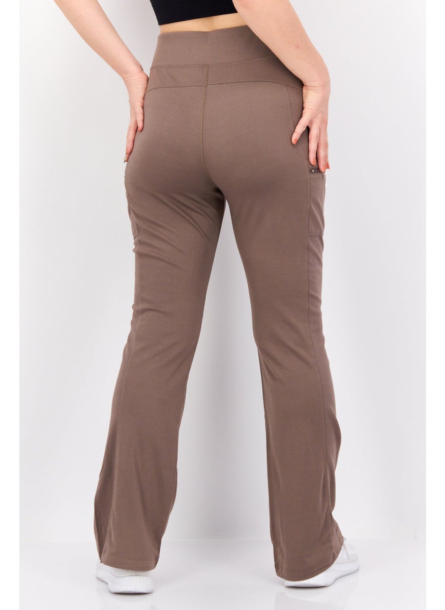Tahari Sports - Women Sportswear Fit Training Pants, Brown - Image 1