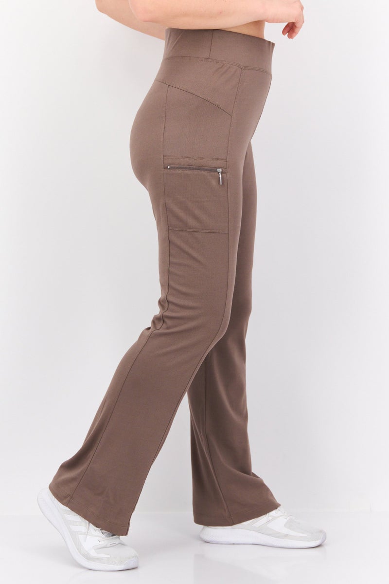 Tahari Sports Women Sportswear Fit Training Pants, Brown  - Image 2