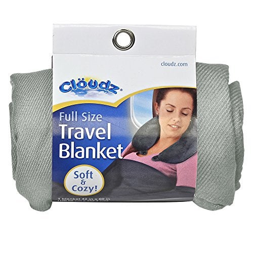Cloudz Cozy Compact Airplane Travel Blanket for Your Flight, Car, Camping, Home or Comforting Warmth Anywhere! - Charcoal - Image 1