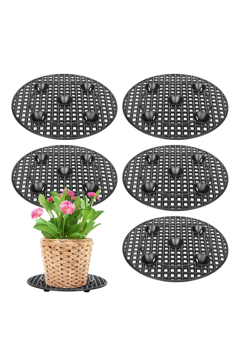 Excefore Potted Plant Stands Patio & Deck Floor Protector (Set of 6) 12 inches Perfect Plant Trivet to Prevent Rot and Damage on Deck or Patio Floors Short - Image 1