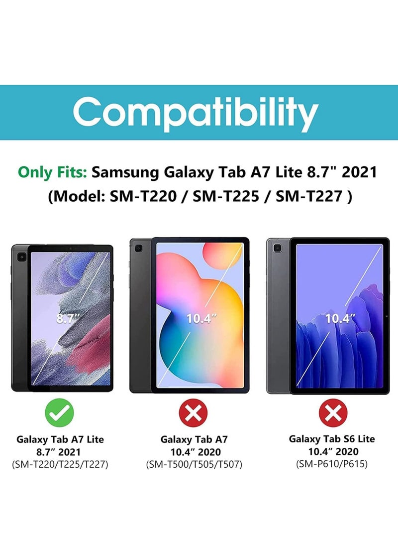 Captaintech - Galaxy Tab A7 Lite Case 8.7 Inch (SM-T220/ SM-T225/ SM-T227) Protective Stand Case Hard Shell Cover for 8.7 Inch Samsung Tab A7 Lite Tablet 2021 - Image 1