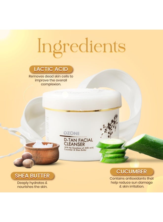 أوزون غسول الوجه دي-تان، غسول الوجه ديتان للرجال والنساء | غسول الوجه ديتان للرجال والنساء | جميع أنواع البشرة، إزالة السمرة، نعومة، نعومة وتوحيد لون البشرة | 250 جم - Image 3