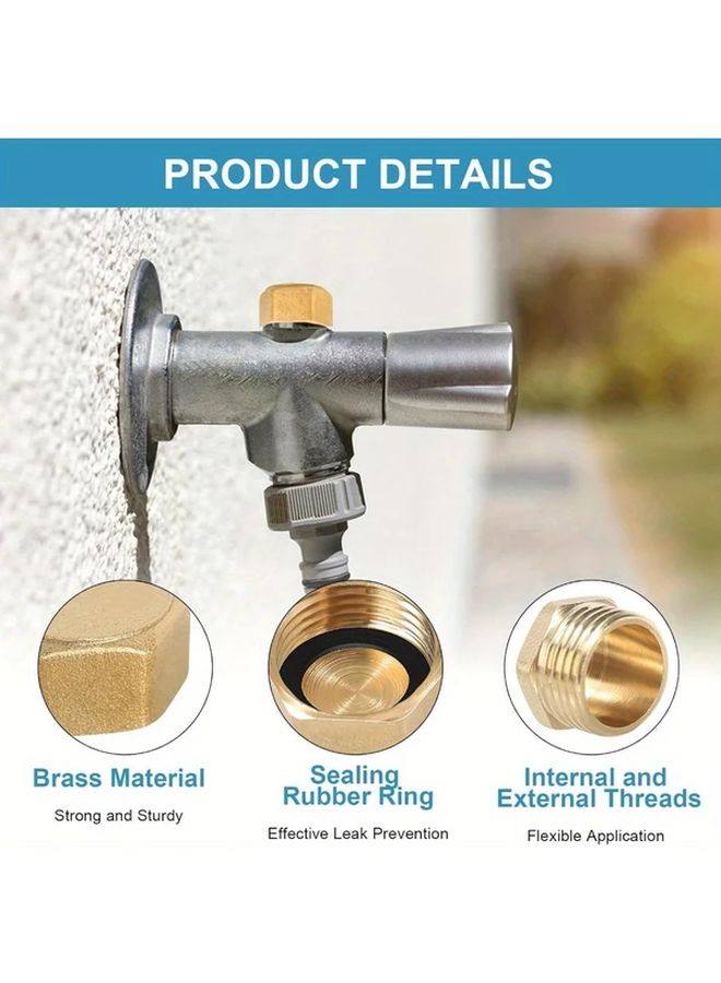 12pcs 1 2 Inch External Internal Thread Brass Pipe Caps With Rubber Washers - Image 4