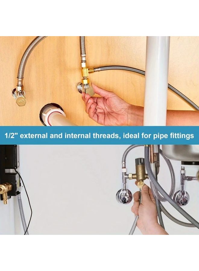 12pcs 1 2 Inch External Internal Thread Brass Pipe Caps With Rubber Washers - Image 5