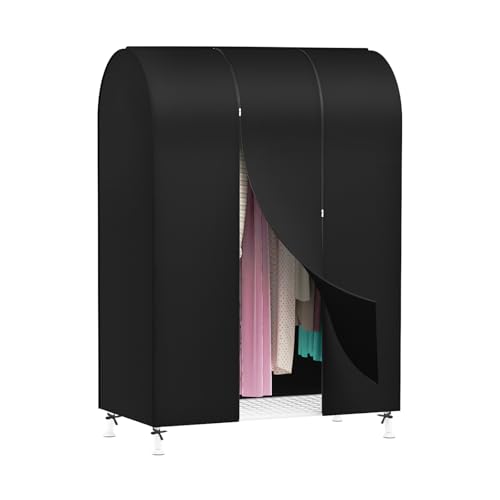 Zilink 43" Garment Rack Cover Dustproof Breathable Clothes Rack Cover Large Garment Bags Protector Cothing Rack with Cover with 2 Durable Zippers for Garment Rack, Black, (Rack Not Included) - Image 1
