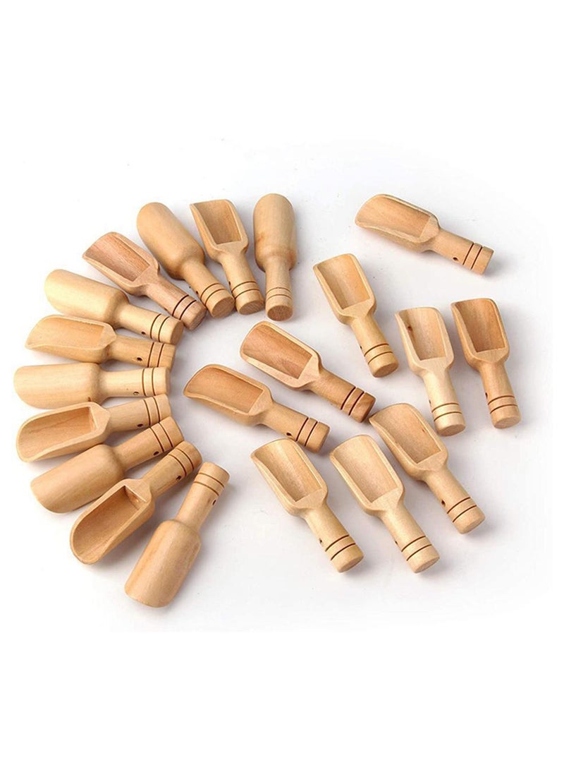 10-Piece Long Handle Wooden Spoon Seasoning Spoon Coffee Spoon Beige Beige  - Image 3