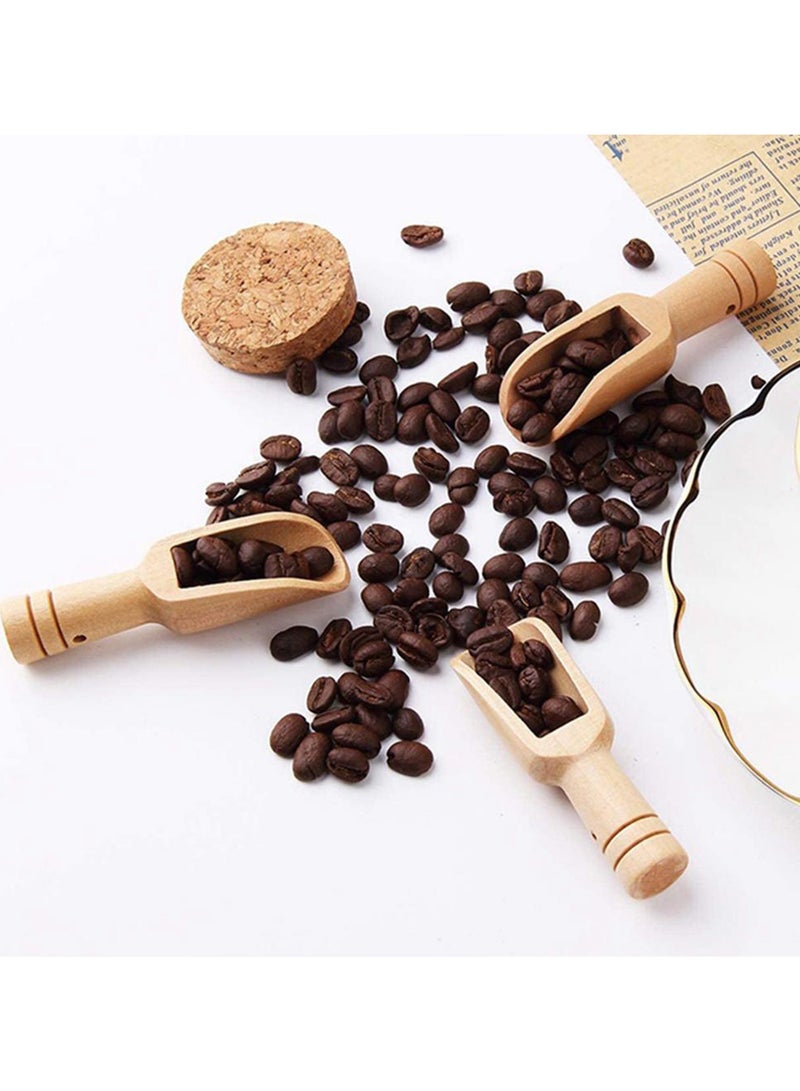 10-Piece Long Handle Wooden Spoon Seasoning Spoon Coffee Spoon Beige Beige  - Image 5