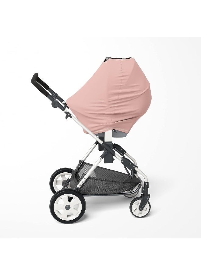 Natemia 4 in 1 Baby Car Seat Cover - Multi-Functional Stretchy & Soft Canopy, Nursing, Shopping Cart, & High Chair Cover - Image 2