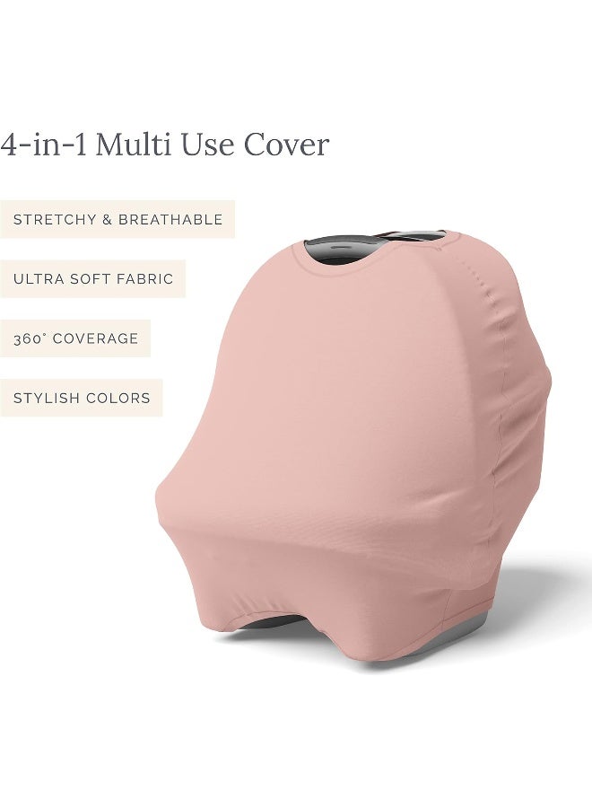 Natemia 4 in 1 Baby Car Seat Cover - Multi-Functional Stretchy & Soft Canopy, Nursing, Shopping Cart, & High Chair Cover - Image 5