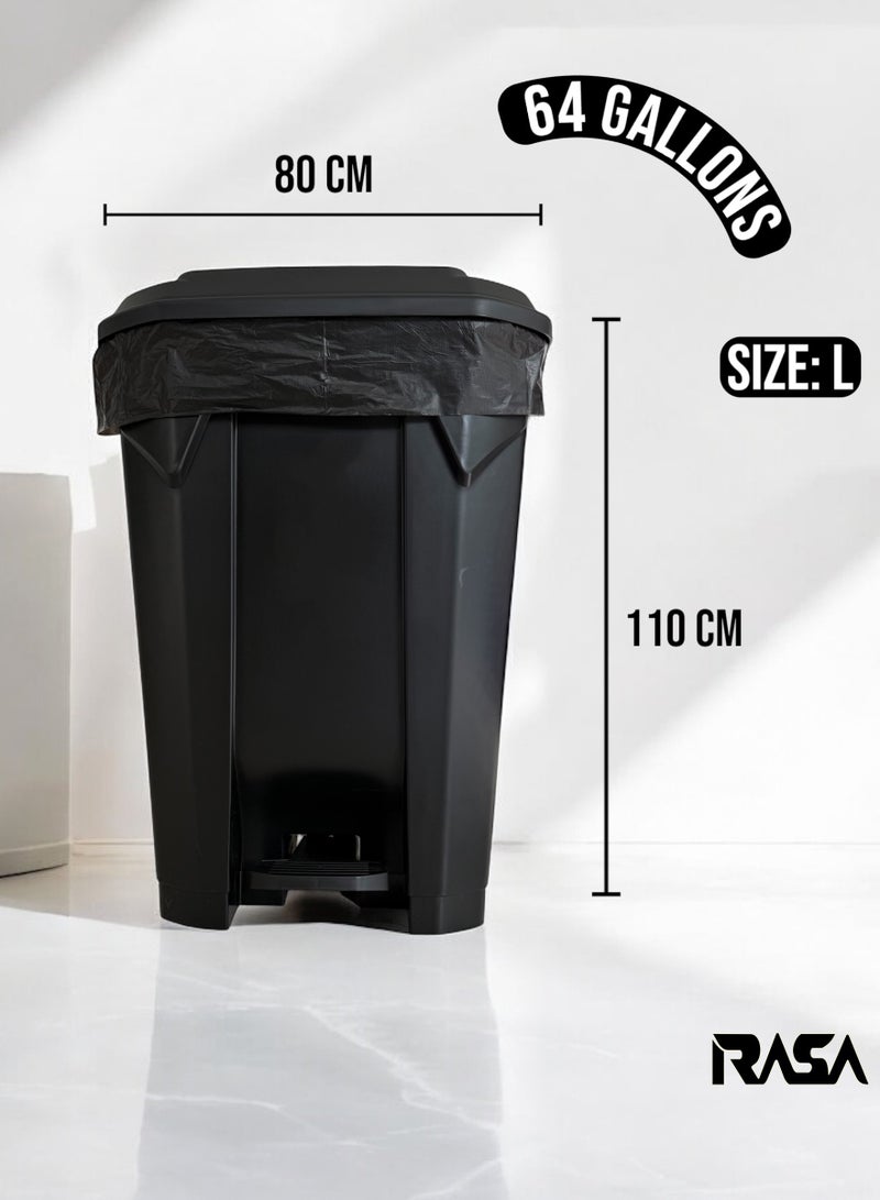 Rasa Large Garbage Bags – 64 Gallons, 80x110cm, 20 pcs per roll x 2 rolls (Total 40 pcs) – Black, Tear-Resistant, Eco-Friendly, Jasmine Scented  - Image 2
