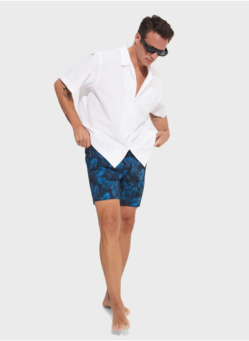 جون Patterned Swim Shorts