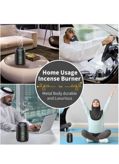 Oud Bukhoor electric incense burner V5 for car and home use with a USB Type-C port in black.  - Image 5