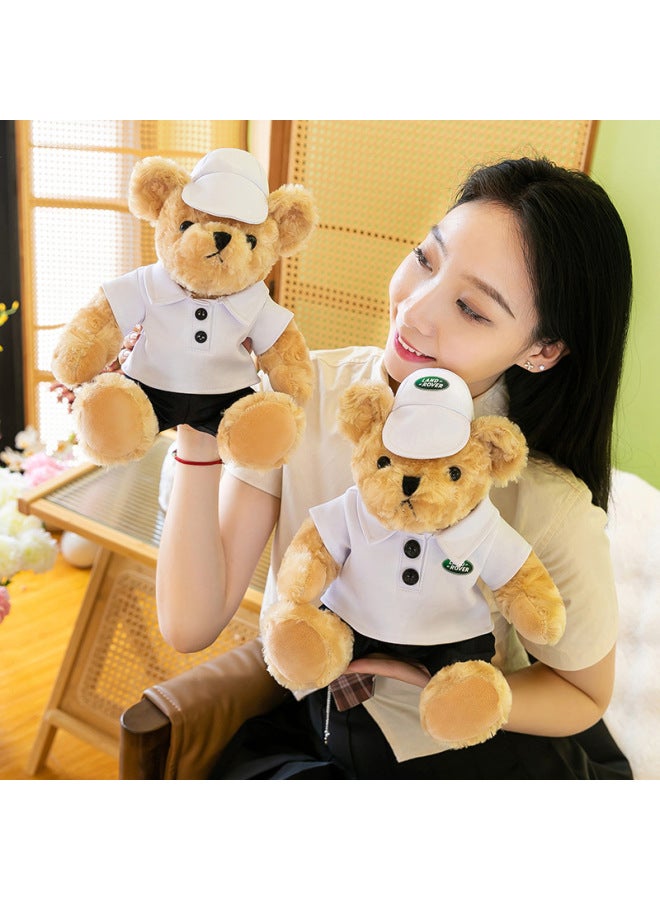 Wearable Teddy Bear Plush Toy Polo Shirt Bear Doll Printed Logo Car Figurine Promotional Gift For Youth In Various Regions-Specifications:25cm-Color:Black Polo Shirt Matte Teddy Bear - Image 4