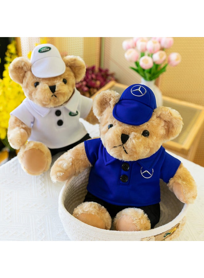 Wearable Teddy Bear Plush Toy Polo Shirt Bear Doll Printed Logo Car Figurine Promotional Gift For Youth In Various Regions-Specifications:25cm-Color:Black Polo Shirt Matte Teddy Bear - Image 3