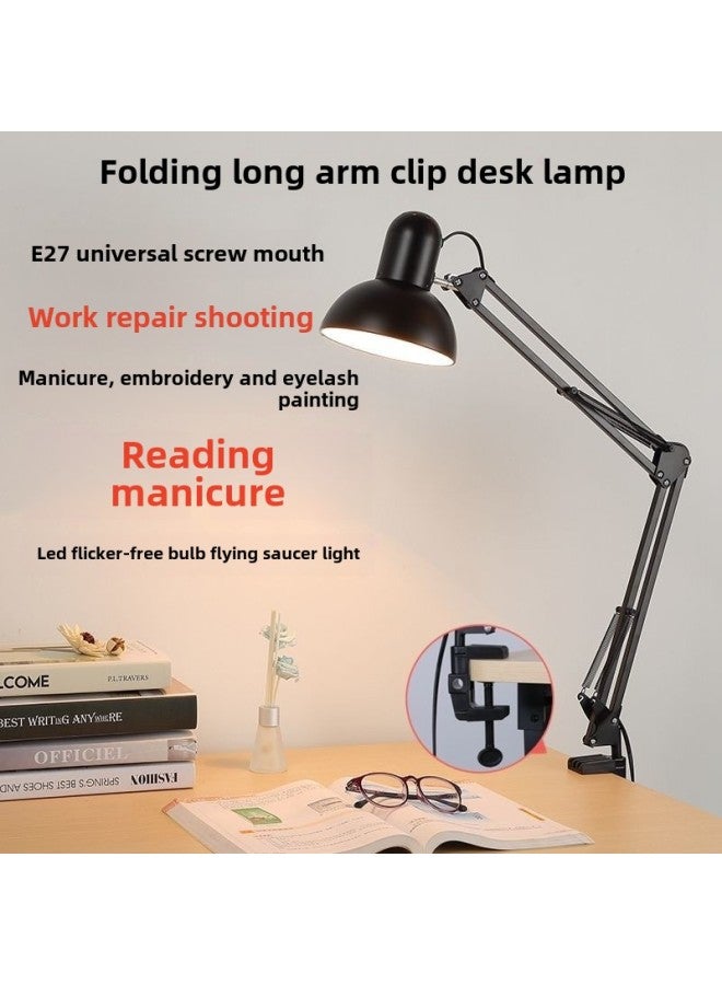 Generic LED Long Arm 36cm Folding Eye Protection Table Lamp Clip Learning And Working Nail Art Eyelash Maintenance Painting Tattoo Embroidery-Color:White-smart Remote Control Model (stepless Dimming And Color Adjustment) 12 Watts  - Image 2