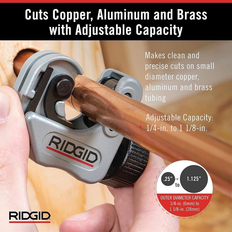 Ridgid 86127 Model 118 Close Quarters Tubing Cutter, 1/4-Inch To 1-1/8-Inch Tube Cutter - Image 3