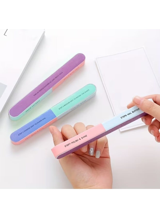 2Pcs Professional Multi-Use 7-Step Nail Buffer Block – 7-Surface, 7-Color Nail Polishing Cube – Washable Nail File for Shaping, Smoothing, Polishing & Shining Natural & Artificial Nails – Home & Professional Manicure & Pedicure Tool, Essential Beauty Accessory for Women & Men - Image 4