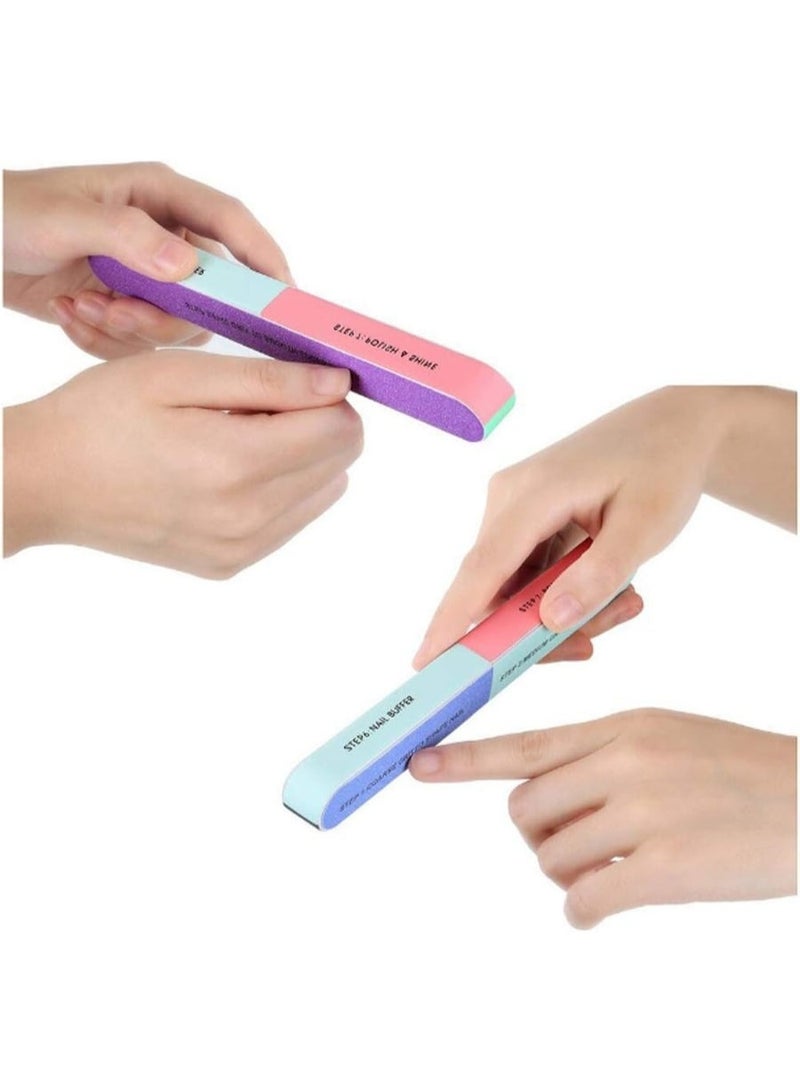 2Pcs Professional Multi-Use 7-Step Nail Buffer Block – 7-Surface, 7-Color Nail Polishing Cube – Washable Nail File for Shaping, Smoothing, Polishing & Shining Natural & Artificial Nails – Home & Professional Manicure & Pedicure Tool, Essential Beauty Accessory for Women & Men - Image 2