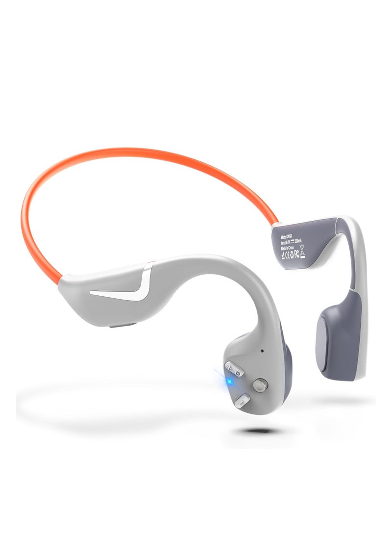 SYOSI Open-Ear Bluetooth Bone Conduction Sport Headphones, Sweat Resistant Wireless Earphones for Workouts and Running Built-in Mic, Grey - Image 1