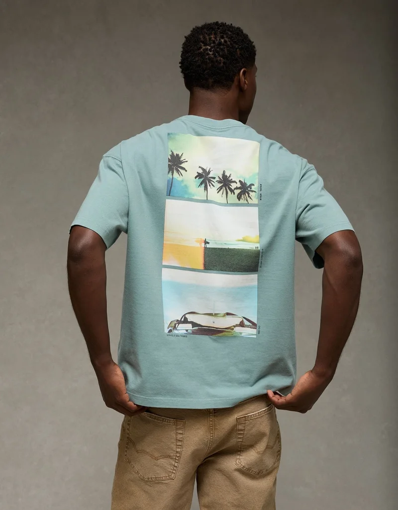 American Eagle  AE Boxy Destination Graphic T-Shirt for Men | Best Price UAE