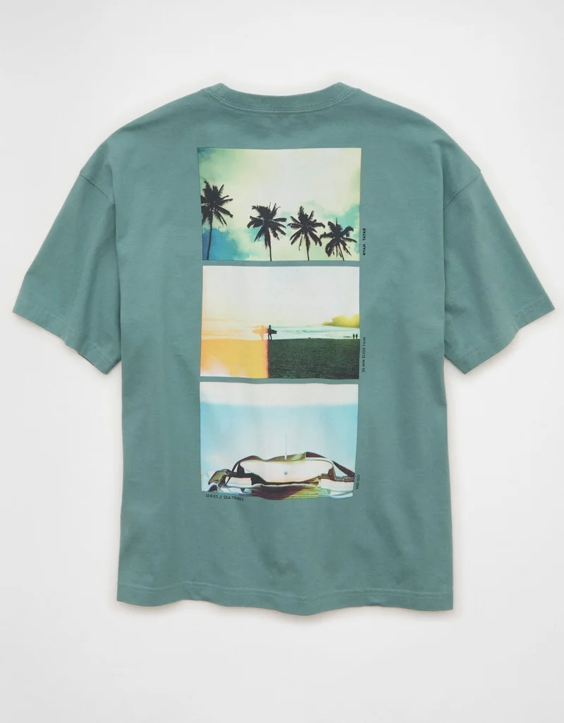 American Eagle  AE Boxy Destination Graphic T-Shirt for Men | Best Price UAE