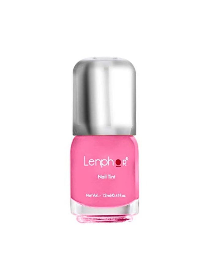 Lenphor Nail Paint Satin Gel Finish, Shiny Smooth Nail Colour, Long Lasting, Fade Resistant, Quick Dry, Glassy Finish, Glossy Luster Nail Polish, Satin Gel Finish, Warm Shade  (Pastel Mauve 12ml) - Image 1