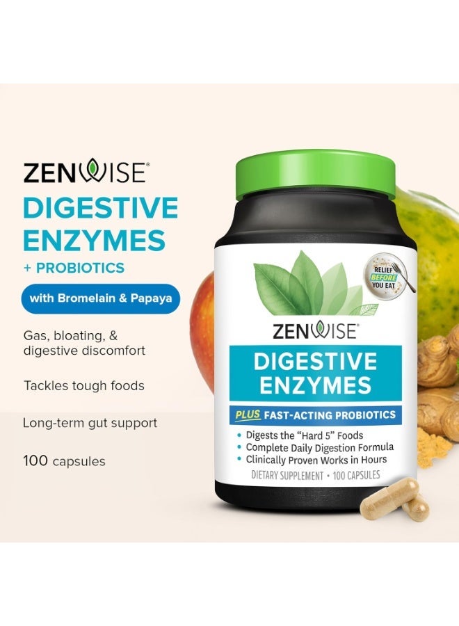Zenwise Health Zenwise Digestive Enzymes - Probiotic Multi Enzymes with Probiotics and Prebiotics for Digestive Health + Bloating Relief for Women and Men, Bromelain and More for Gut Health and Digestion - 100 Count - Image 3