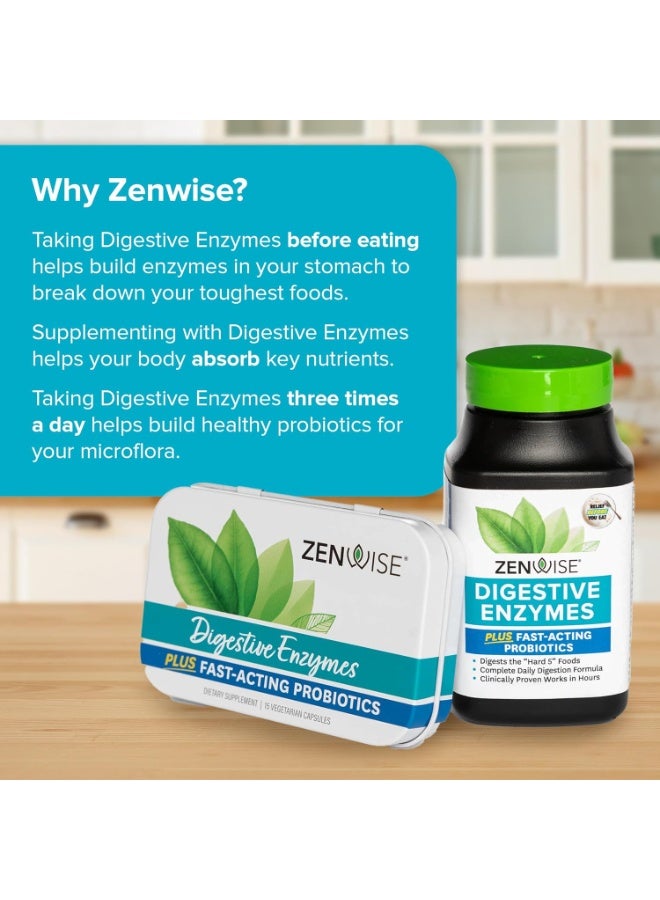 Zenwise Health Zenwise Digestive Enzymes - Probiotic Multi Enzymes with Probiotics and Prebiotics for Digestive Health + Bloating Relief for Women and Men, Bromelain and More for Gut Health and Digestion - 100 Count - Image 5