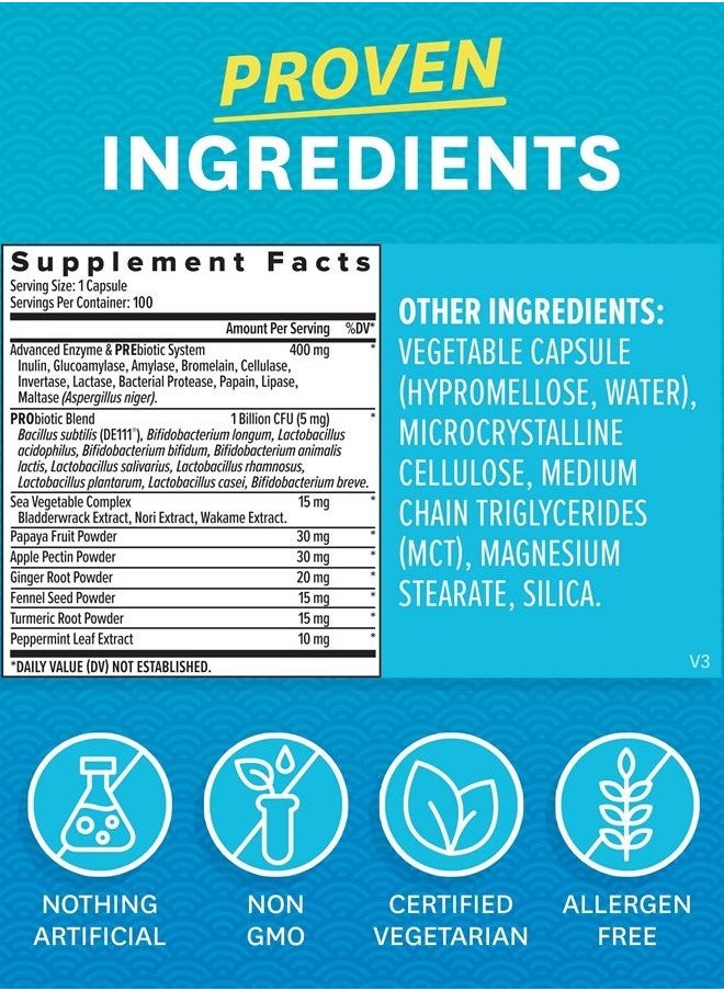 Zenwise Health - Zenwise Digestive Enzymes - Probiotic Multi Enzymes with Probiotics and Prebiotics for Digestive Health + Bloating Relief for Women and Men, Bromelain and More for Gut Health and Digestion - 100 Count - Image 1