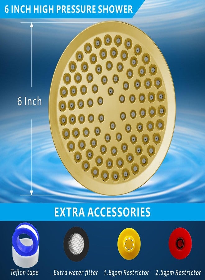 Nuodan High Pressure Rain Shower Head - High Flow Rainfall Showerhead - Luxury Modern Look - Pressure Boosting Bathroom Shower Heads (6 inches, Gold) - Image 5