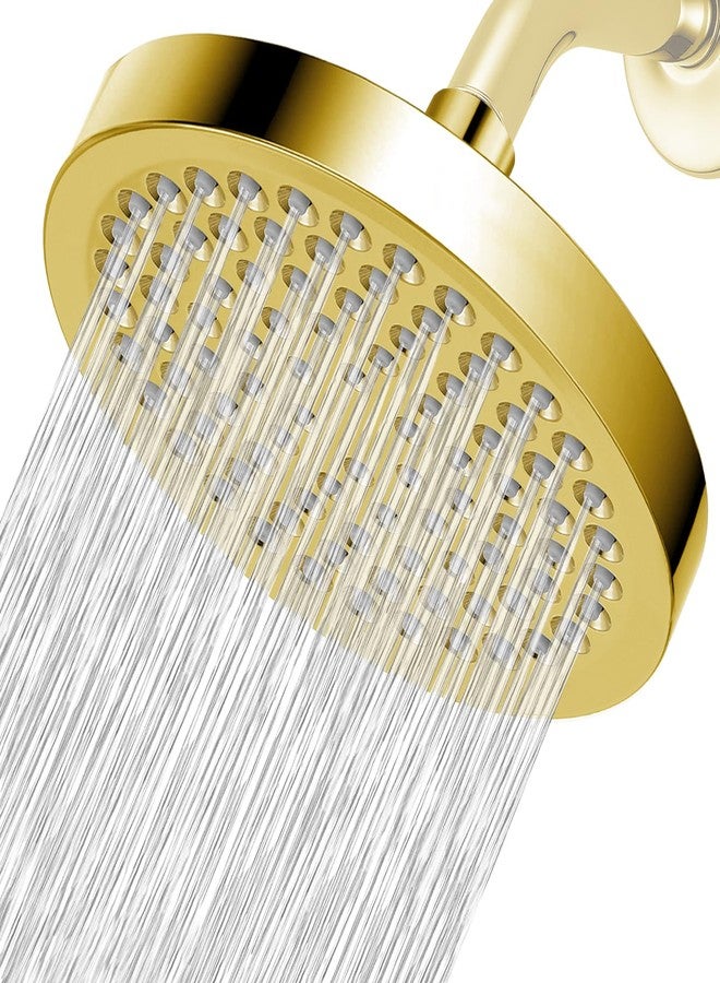 Nuodan High Pressure Rain Shower Head - High Flow Rainfall Showerhead - Luxury Modern Look - Pressure Boosting Bathroom Shower Heads (6 inches, Gold) - Image 1