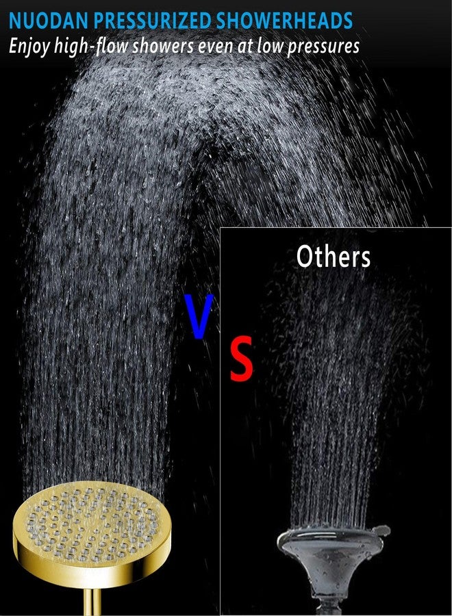 Nuodan High Pressure Rain Shower Head - High Flow Rainfall Showerhead - Luxury Modern Look - Pressure Boosting Bathroom Shower Heads (6 inches, Gold) - Image 2