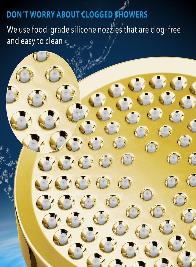Nuodan High Pressure Rain Shower Head - High Flow Rainfall Showerhead - Luxury Modern Look - Pressure Boosting Bathroom Shower Heads (6 inches, Gold) - Image 4