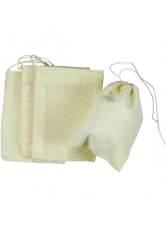 Regency Wraps Regency Wraps 100% Cotton Drawstring Bag, Pouches for Enclosing Bulk Spices, Tea, Potpourri, and Jewelry, 100% Cotton Mini Bags, 3" x 4", Pack of 4, Natural - Image 1