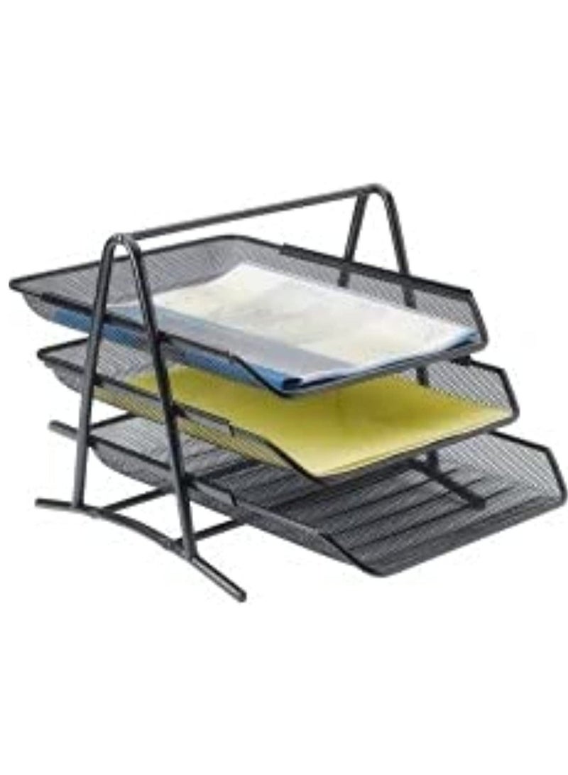 ELTRAZONE Desk Deposit Tray - 3 Layer, A4,32x26cm, Black - Image 2