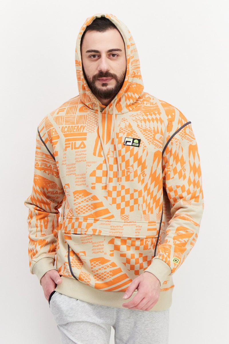 FILA Men Sportswear Fit Training Hoodie, Khaki - Image 1