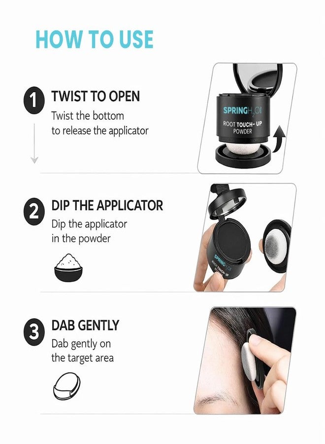 Spring H2O Root Touch Up Hair Powder | Instant Grey Root & Bald Spot Coverage | Fuller, Denser Hair Look | Sweat Resistant Matte Finish | Hairline Fill Powder | Long-Lasting Flawless Application | 4gm - Image 4