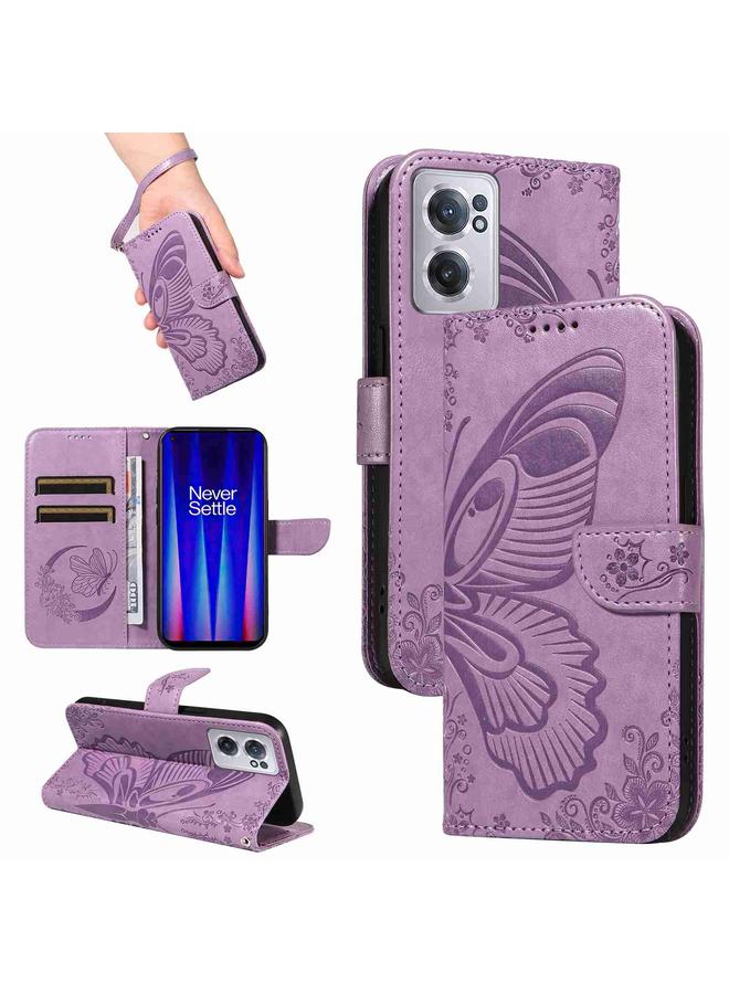 اس-توب جراب لهاتف OnePlus Nord CE 2 5G جراب هاتف جلدي منقوش بنقشة فراشة ذيل السنونو - Image 1