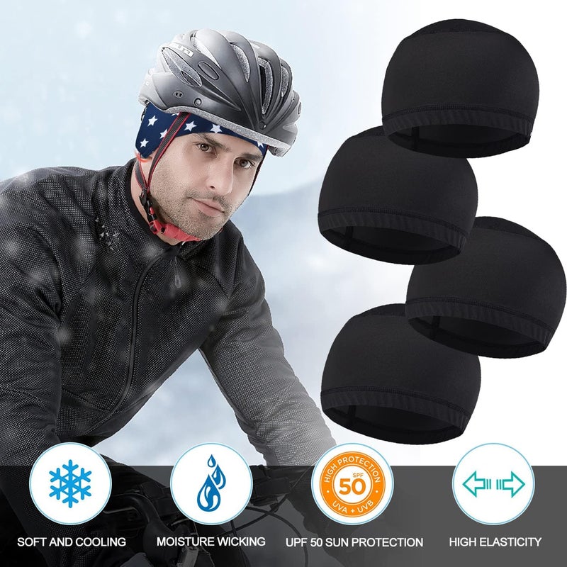 vidsel Skull Cap Helmet Liner Hard Hat Liner Running Beanie Head Wrap Bicycle Football Sweat Wicking Cycling Caps for Men Women - Image 5